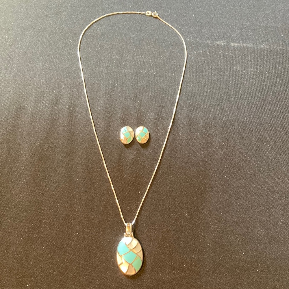 Elegant Sterling Necklace and Earring Set
